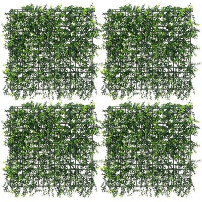 ECD Germany sztuczne panele roslinne 4 szt 50x50 cm pachysandra zielona sciana dekoracyjna panel z roslin sztucznych UV odporny sztuczny zywoplot ma.. ECD Germany sztuczne panele roslinne 4 szt 50x50 cm pachysandra zielona sciana dekoracyjna panel z roslin sztucznych UV odporny sztuczny zywoplot ma..