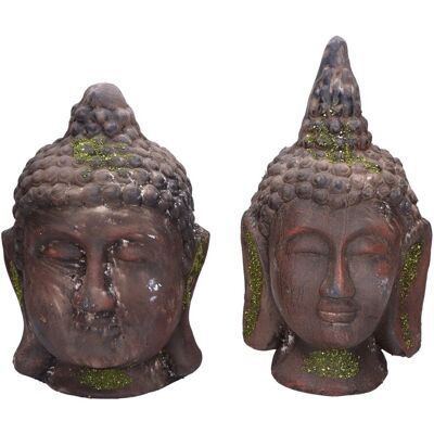 ABC Figura głowa buddy brązowa dekoracyjna do ogrodu ABC Figura głowa buddy brązowa dekoracyjna do ogrodu