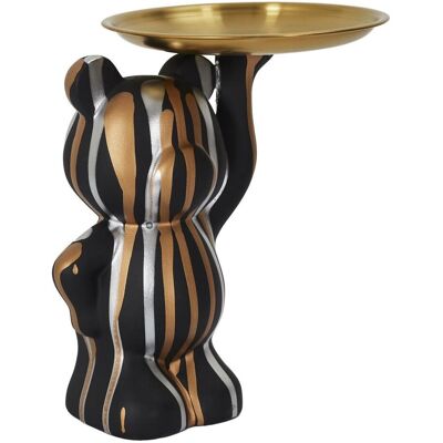 Intesi Figurka Deco Bear z tacą czarna Intesi Figurka Deco Bear z tacą czarna