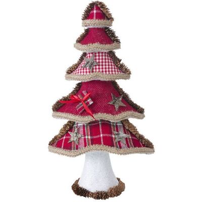 Eurofirany Figurka dekoracyjna CHOINKA 40CM czerwony + natural Eurofirany Figurka dekoracyjna CHOINKA 40CM czerwony + natural