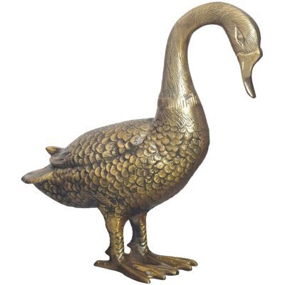 FineBuy Figurka Dekoracyjna Gęś Aluminium Złota 46 cm Nowoczesna Dekoracja FineBuy Figurka Dekoracyjna Gęś Aluminium Złota 46 cm Nowoczesna Dekoracja