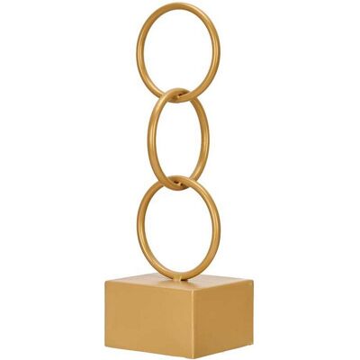 Gift Decor Dekoracyjne Figurki Pierścienie Złoty Metal - Dekoracyjna Figura Gift Decor Dekoracyjne Figurki Pierścienie Złoty Metal - Dekoracyjna Figura