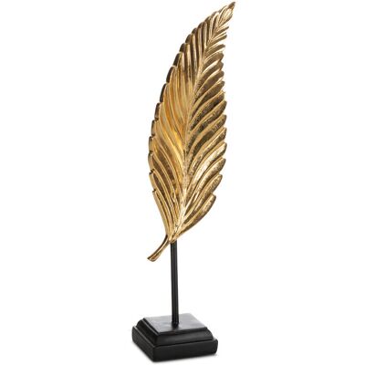 Figurka dekoracyjna Lifi 2 11x8x44 Liść złota czarna 01 Eurofirany Figurka dekoracyjna Lifi 2 11x8x44 Liść złota czarna 01 Eurofirany