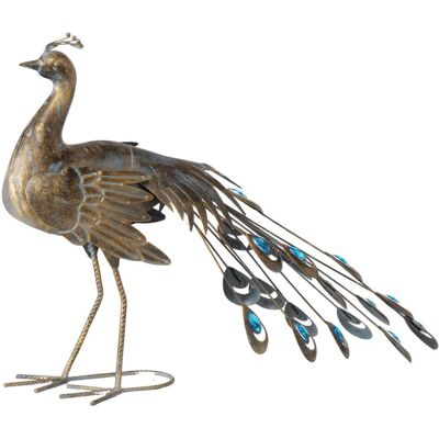 Boltze Figurka Dekoracyjna Paw Pavo z Metalu, Ręcznie Wykonana Boltze Figurka Dekoracyjna Paw Pavo z Metalu, Ręcznie Wykonana