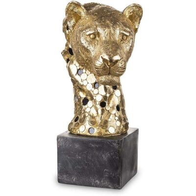 ART Figurka głowa leoparda czarna/złota 38x19x22 cm ART Figurka głowa leoparda czarna/złota 38x19x22 cm