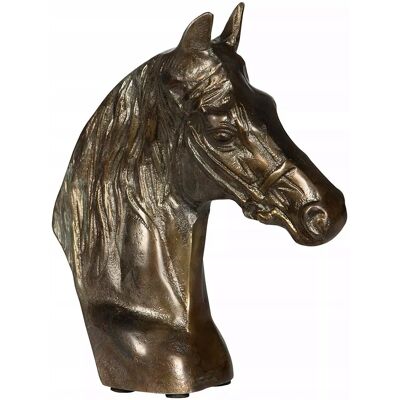 Skandi.pl FIGURKA KOŃ GŁOWA KONIA ZŁOTA ALUMINIOWA dekoracyjna do domu salonu 21cm Skandi.pl FIGURKA KOŃ GŁOWA KONIA ZŁOTA ALUMINIOWA dekoracyjna do domu salonu 21cm