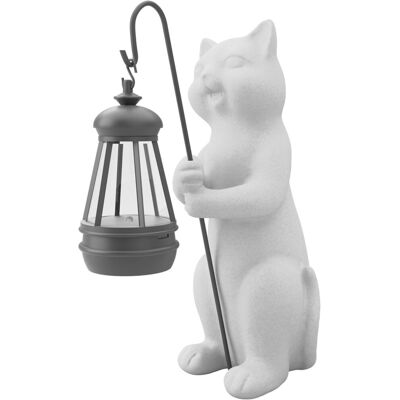 Inny producent Figurka Kota z Latarnią Solarną Dekoracja Ogrodowa Żywica Biała 25 cm Inny producent Figurka Kota z Latarnią Solarną Dekoracja Ogrodowa Żywica Biała 25 cm