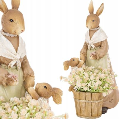 ART Figurka króliki zajączek wielkanocna 25cm mama z małym króliczkiem zając ART Figurka króliki zajączek wielkanocna 25cm mama z małym króliczkiem zając