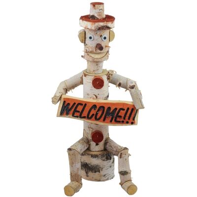 PEEWIT Figurka ogrodowa drewniana WELCOME z brzozy 55 cm PEEWIT Figurka ogrodowa drewniana WELCOME z brzozy 55 cm