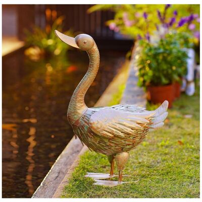 Akuku Figurka ogrodowa gęś metalowa rzeźba gęś ozdoba do ogrodu taras balkon 48cm Akuku Figurka ogrodowa gęś metalowa rzeźba gęś ozdoba do ogrodu taras balkon 48cm