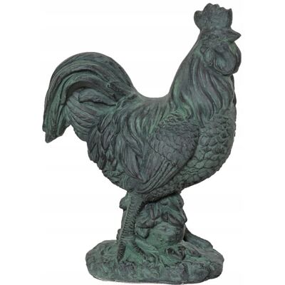 Kaemingk Figurka ogrodowa kogut 21x38x50cm Dekoracyjna antyczna zieleń Kaemingk Figurka ogrodowa kogut 21x38x50cm Dekoracyjna antyczna zieleń