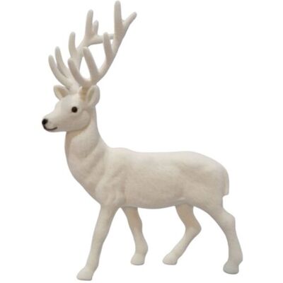 Nelino Figurka Renifer Flokowany Duży 32cm Ozdoba Świąteczna Biała Nelino Figurka Renifer Flokowany Duży 32cm Ozdoba Świąteczna Biała