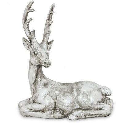 ART Figurka świąteczna srebrny Renifer siedzący ART Figurka świąteczna srebrny Renifer siedzący