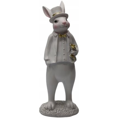 Ewax Figurka Wielkanocna Pan Królik Biało-Złoty Elegancka Dekoracja Świąteczna Ewax Figurka Wielkanocna Pan Królik Biało-Złoty Elegancka Dekoracja Świąteczna