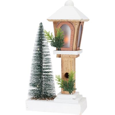 Po Box Figurka z drewna jodłowego z LED Latarnia, 37 cm Po Box Figurka z drewna jodłowego z LED Latarnia, 37 cm
