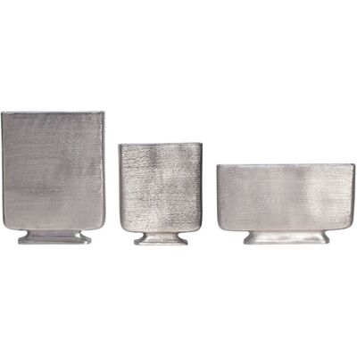 Finebuy Wazon Zestaw 3 Szt. Aluminium Srebrny Kanciasty, Wazon Na Kwiaty Designerskie Wazony W 3 Rozmiarach, Wazony Na Stół Ręcznie Wykonana, Dekora.. Finebuy Wazon Zestaw 3 Szt. Aluminium Srebrny Kanciasty, Wazon Na Kwiaty Designerskie Wazony W 3 Rozmiarach, Wazony Na Stół Ręcznie Wykonana, Dekora..