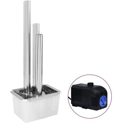 vidaXL Fontanna ogrodowa, srebrna, 48x34x123 cm, stal nierdzewna vidaXL Fontanna ogrodowa, srebrna, 48x34x123 cm, stal nierdzewna