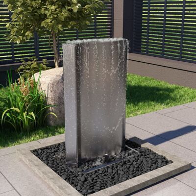 VMP Fontanna ogrodowa, srebrna, 60,2x37x122,1 cm, stal nierdzewna VMP Fontanna ogrodowa, srebrna, 60,2x37x122,1 cm, stal nierdzewna