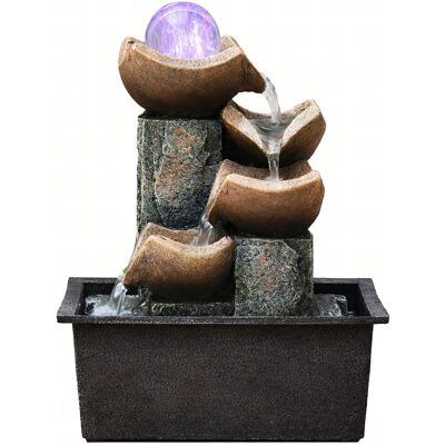 Realne Ceny Fontanna Stołowa Ozdobna Ogrodowa na Stół Dekoracyjna Led 24x24x21 cm Realne Ceny Fontanna Stołowa Ozdobna Ogrodowa na Stół Dekoracyjna Led 24x24x21 cm