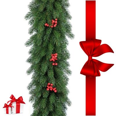 ART Girlanda świąteczna z jarzębiną 100%PE 110 cm na kominek balustrada ozdoba ART Girlanda świąteczna z jarzębiną 100%PE 110 cm na kominek balustrada ozdoba