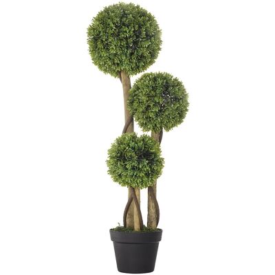 HOMCOM Sztuczny bukszpan duży 90 cm, sztuczne drzewo z filtrem UV, sztuczna roślina, plastikowe sztuczne rośliny w doniczce, sztuczna roślina wygląd.. HOMCOM Sztuczny bukszpan duży 90 cm, sztuczne drzewo z filtrem UV, sztuczna roślina, plastikowe sztuczne rośliny w doniczce, sztuczna roślina wygląd..