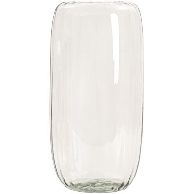 HOMLA Wazon LUKI ryflowany transparentny ze szkła z recyklingu 13x45 cm HOMLA Wazon LUKI ryflowany transparentny ze szkła z recyklingu 13x45 cm
