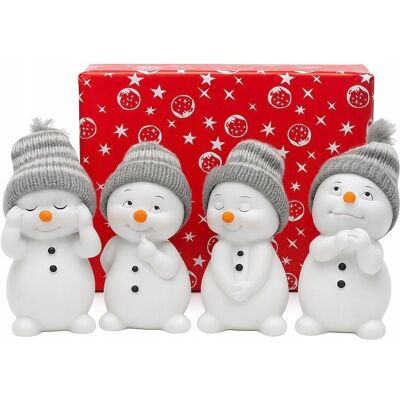 Inny producent KHEVGA Dekoracje Świąteczne Figurka Bałwanek Zestaw 4 Sztuki 6x6x11 cm Inny producent KHEVGA Dekoracje Świąteczne Figurka Bałwanek Zestaw 4 Sztuki 6x6x11 cm