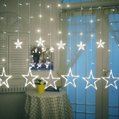Inny producent Kurtyna świetlna Girlanda LED Łańcuch gwiazd 138 diod 2,4+3m IP44 BIAŁY Inny producent Kurtyna świetlna Girlanda LED Łańcuch gwiazd 138 diod 2,4+3m IP44 BIAŁY