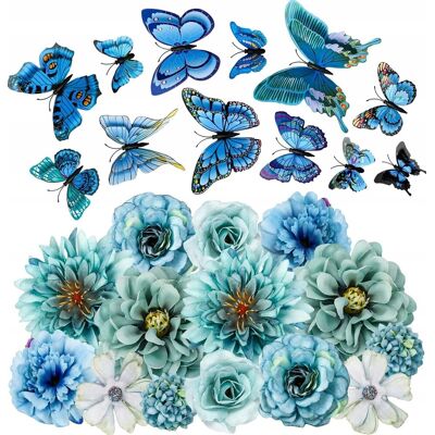 Inny producent Kwiaty Sztuczne 26szt Główki Kwiatowe Motyle 3d Niebieskie Ozdoby Dekoracje Inny producent Kwiaty Sztuczne 26szt Główki Kwiatowe Motyle 3d Niebieskie Ozdoby Dekoracje
