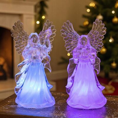 Inny producent LEDENGEL Figurka Świąteczna Anioł z LED Świecący Akryl 2 Sztuki Inny producent LEDENGEL Figurka Świąteczna Anioł z LED Świecący Akryl 2 Sztuki