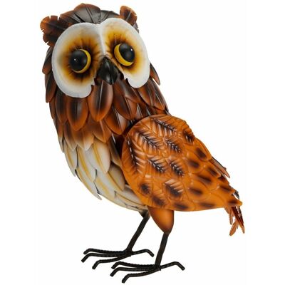 HowHomely Metalowa figurka ogrodowa Sowa ażurowa brązowa 37 cm – dekoracja na taras i do ogrodu HowHomely Metalowa figurka ogrodowa Sowa ażurowa brązowa 37 cm – dekoracja na taras i do ogrodu