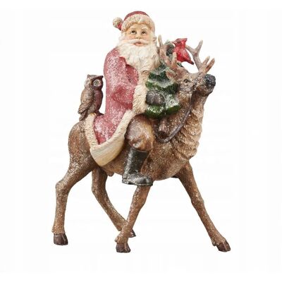 VILLA ITALIA Mikołaj na reniferze Figurka świąteczna 28 cm GIVRE VILLA ITALIA Mikołaj na reniferze Figurka świąteczna 28 cm GIVRE