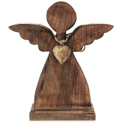 Orion Figurka Anioła Drewniana Z Metalowym Złotym Sercem 27X30 Cm Orion Figurka Anioła Drewniana Z Metalowym Złotym Sercem 27X30 Cm