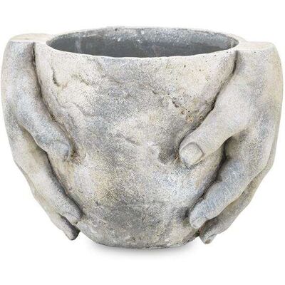 ART Osłonka Donica Z Dłońmi Na Kwiaty, Cement H:14,5Cm ART Osłonka Donica Z Dłońmi Na Kwiaty, Cement H:14,5Cm