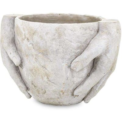 ART Osłonka Donica Z Dłońmi Na Kwiaty, Cement H: 16Cm ART Osłonka Donica Z Dłońmi Na Kwiaty, Cement H: 16Cm