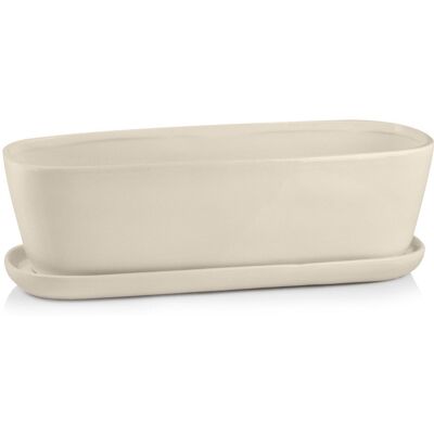 POLNIX OSŁONKA DONICZKA RYNNA PODŁUŻNA Z PODSTAWKĄ KREMOWA 40X14X14 CM POLNIX OSŁONKA DONICZKA RYNNA PODŁUŻNA Z PODSTAWKĄ KREMOWA 40X14X14 CM