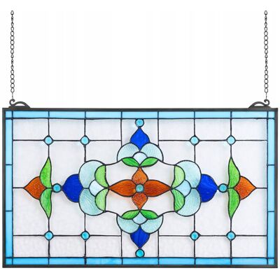 PANEL WITRAŻOWY VEVOR 664X402MM WISZĄCY SZKLANY Z ŁAŃCUSZKIEM SOLIDNY DEKOR PANEL WITRAŻOWY VEVOR 664X402MM WISZĄCY SZKLANY Z ŁAŃCUSZKIEM SOLIDNY DEKOR