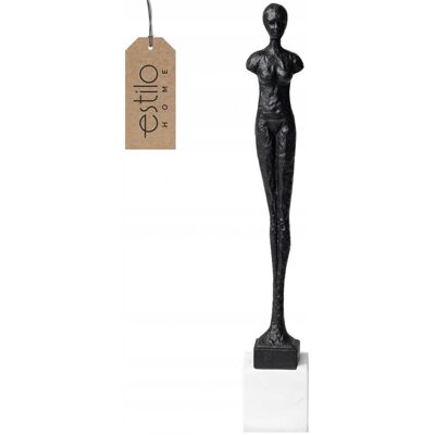 EstiloHome Rzeźba Dekoracyjna Wysoka Duża Figurka Kobiety 43cm z Marmurową Podstawą EstiloHome Rzeźba Dekoracyjna Wysoka Duża Figurka Kobiety 43cm z Marmurową Podstawą