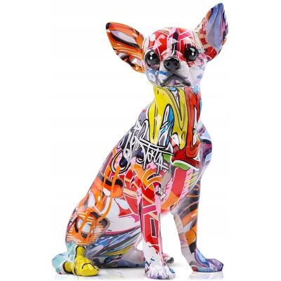 Bezmarkowe RZEŹBA FIGURKA PIES kolorowa nowoczesna abstrakcja grafitti chihuahua Bezmarkowe RZEŹBA FIGURKA PIES kolorowa nowoczesna abstrakcja grafitti chihuahua