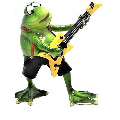 Queen Isabell ŚMIESZNA FIGURKA DEKORACYJNA ZIELONA ŻABA Z GITARĄ NA PREZENT MUZYK Queen Isabell ŚMIESZNA FIGURKA DEKORACYJNA ZIELONA ŻABA Z GITARĄ NA PREZENT MUZYK