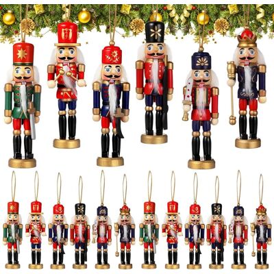 Inny producent Świąteczny Dziadek do Orzechów Drewniana Figurka Ozdobna Wieszana 12 cm Inny producent Świąteczny Dziadek do Orzechów Drewniana Figurka Ozdobna Wieszana 12 cm