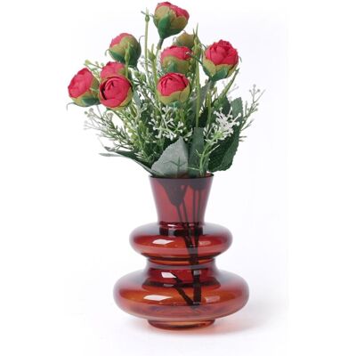 Handel n Handel SZKLANY WAZON na kwiaty nowoczesny HAUCOZE brązowy 13 cm dekoracja Handel n Handel SZKLANY WAZON na kwiaty nowoczesny HAUCOZE brązowy 13 cm dekoracja