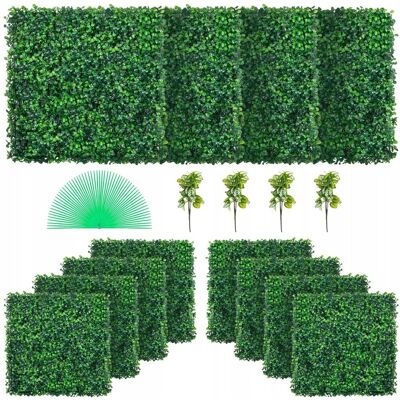 VEVOR SZTUCZNA ŚCIANA ROŚLINNA 12 SZT 50X50 CM MOCNY ZIELONY ŻYWOPŁOT NA VEVOR SZTUCZNA ŚCIANA ROŚLINNA 12 SZT 50X50 CM MOCNY ZIELONY ŻYWOPŁOT NA