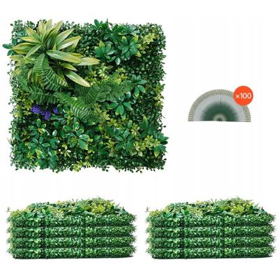 VEVOR SZTUCZNA ŚCIANA ROŚLINNA 8 SZTUK 500X500X50MM 3D KOMBINACJA PREMIUM VEVOR SZTUCZNA ŚCIANA ROŚLINNA 8 SZTUK 500X500X50MM 3D KOMBINACJA PREMIUM