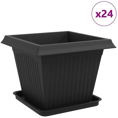 vidaXL Doniczki 24 pcs Czarny 43 x 43 x 33,5 cm Z tworzywa sztucznego vidaXL Doniczki 24 pcs Czarny 43 x 43 x 33,5 cm Z tworzywa sztucznego