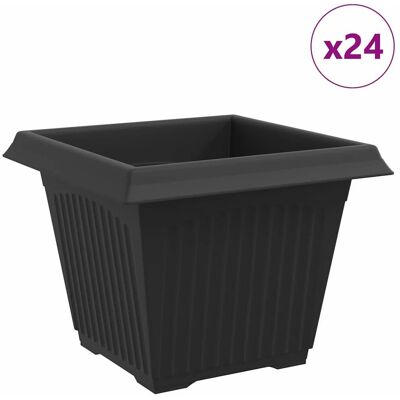 vidaXL Kwadratowa doniczka na kwiaty 24 pcs Czarny 43 x 43 x 33.5 cm vidaXL Kwadratowa doniczka na kwiaty 24 pcs Czarny 43 x 43 x 33.5 cm