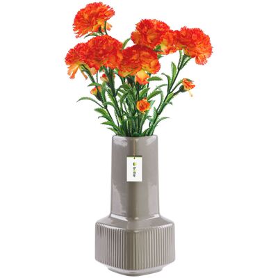 Botle Wazon ceramiczny dekoracyjny H20cm Szary Połysk nowoczesny flakon na kwiaty Botle Wazon ceramiczny dekoracyjny H20cm Szary Połysk nowoczesny flakon na kwiaty