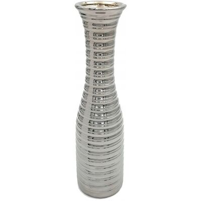 Inny producent Wazon Ceramiczny Nowoczesny Flakon Na Kwiaty Srebrny 35 Cm Wysoki Glamour Inny producent Wazon Ceramiczny Nowoczesny Flakon Na Kwiaty Srebrny 35 Cm Wysoki Glamour