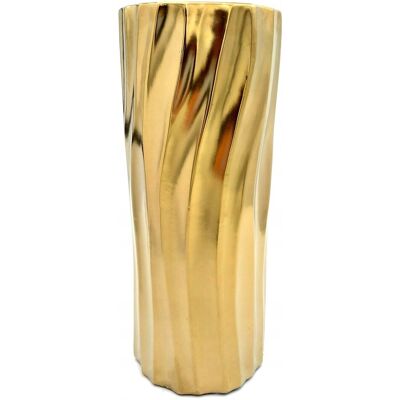 Inny producent Wazon ceramiczny nowoczesny flakon na kwiaty złoty 30 cm wysoki glamour Inny producent Wazon ceramiczny nowoczesny flakon na kwiaty złoty 30 cm wysoki glamour