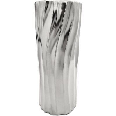 Inny producent WAZON CERAMICZNY SREBRNY DUŻY FLAKON NA KWIATY TRAWY GAŁĄZKI 30 cm Inny producent WAZON CERAMICZNY SREBRNY DUŻY FLAKON NA KWIATY TRAWY GAŁĄZKI 30 cm